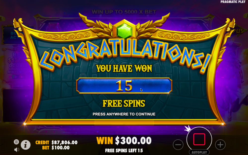 Gates of Olympus Free Spins